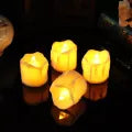 LED Candle Tea Light flameless Candles Electric in Warm White and Wave and Battery-Operating with Free Bettery Cells.