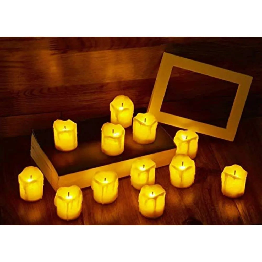 LED Candle Tea Light flameless Candles Electric in Warm White and Wave and Battery-Operating with Free Bettery Cells.