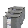 pack of 3-Improved Quality LARGE Storage Bags FOR SHIRTS CLOTHS AND BLANCKETS DOUBLE ZIPPER Organizer